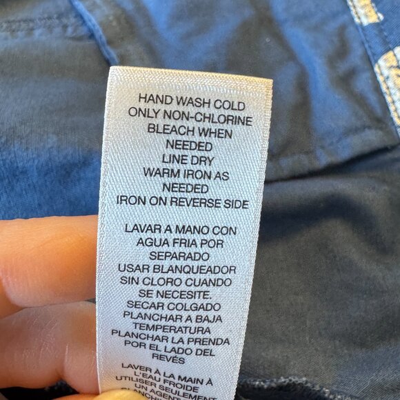 Chicos Novelty Foiled Pattern Jacket Size 4 Small White Blue Ombre Dip Dye - Picture 11 of 11